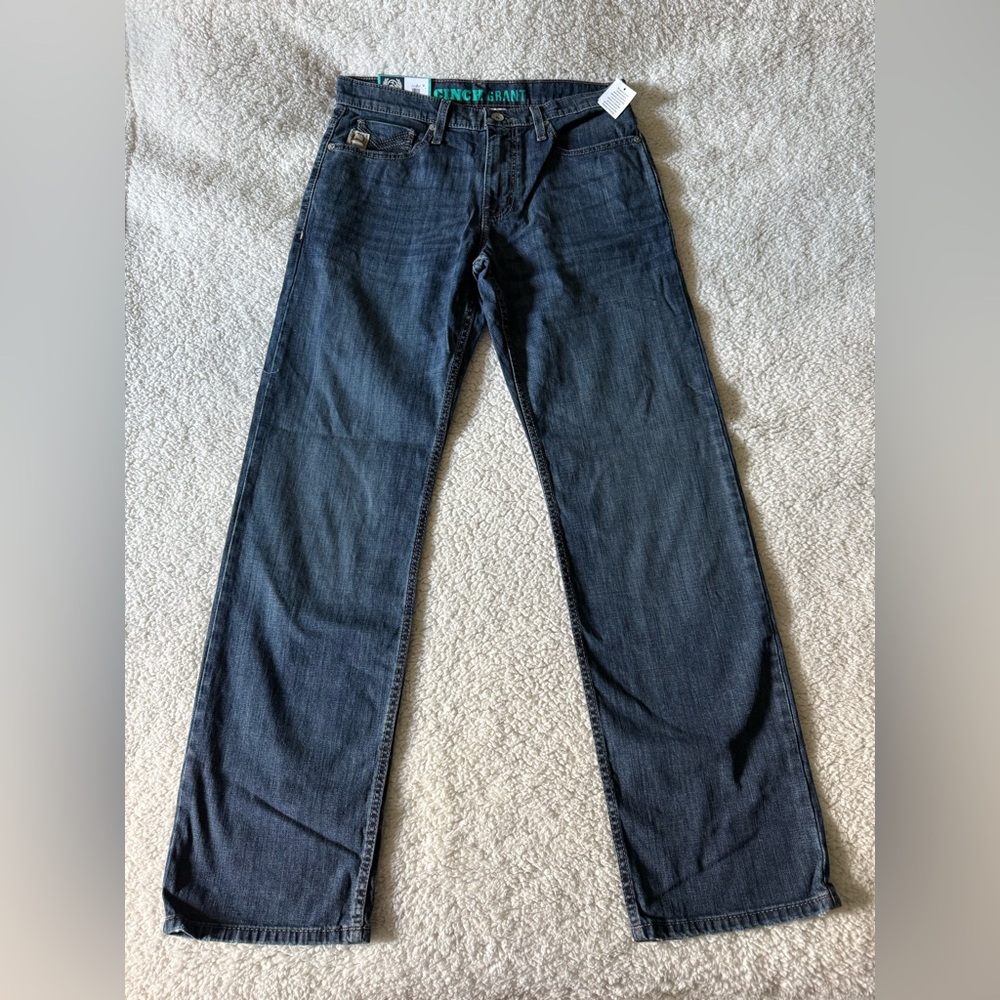 Cinch Grant Men's Jeans Mid Rise Relaxed Bootcut Dark Stone New with Tags
